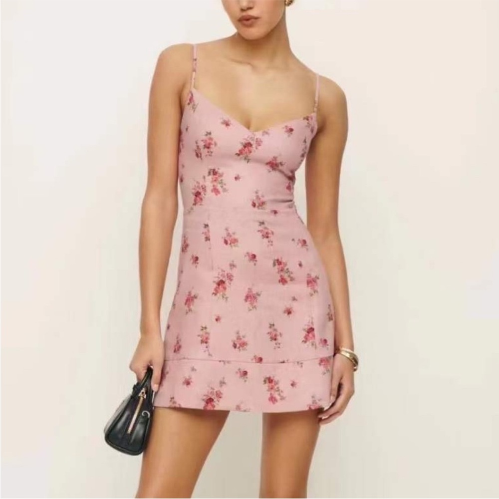 Reformation Holt Linen Floral Dress, Size 4 NWOT